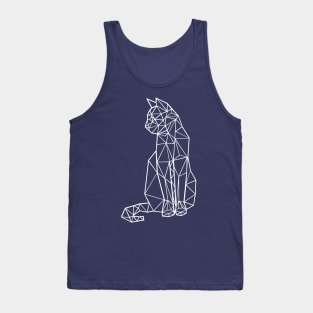 Cat polygone white Tank Top